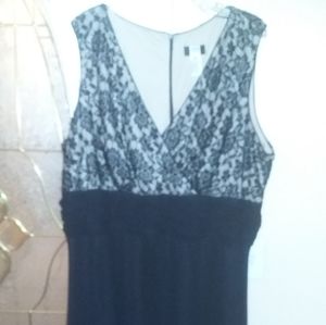 Black lace flare dress